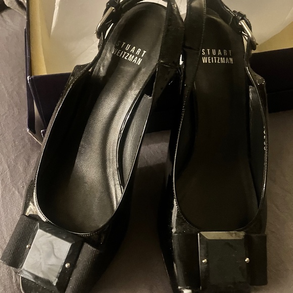 Stewart Weitzman 7 M patent leather w/marble look detail - Picture 1 of 6